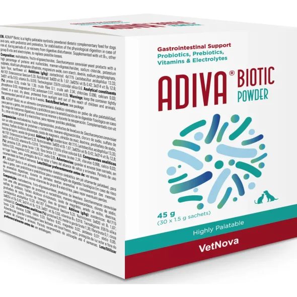 Adiva BIOTIC powder probióticos y prebióticos perros gatos en polvo