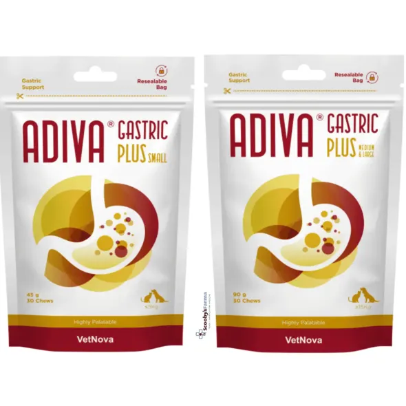 Adiva Gastric PLUS protector gástrico perros y gatos 30 chews