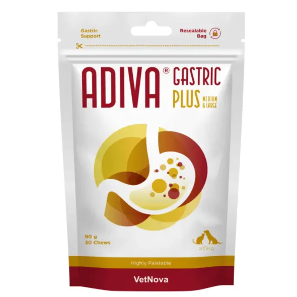 Adiva Gastric PLUS protector gástrico perros y gatos 30 chews