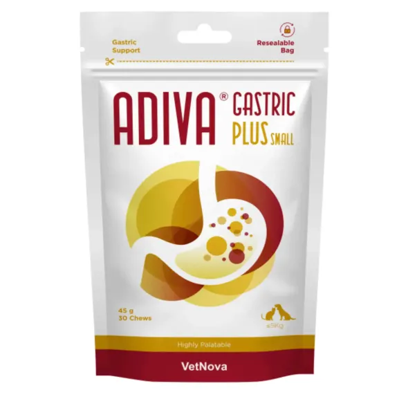 Adiva Gastric PLUS protector gástrico perros y gatos 30 chews
