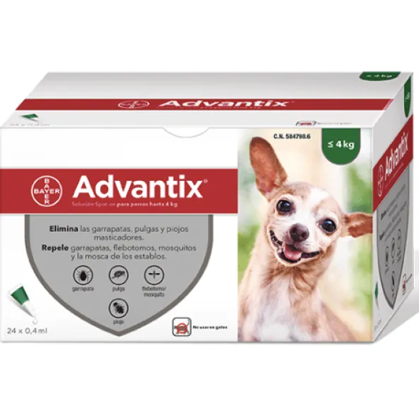 Advantix pipetas antiparasitarias perros hasta 4 kg