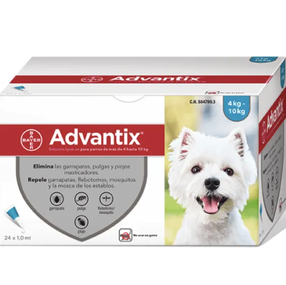Advantix pipetas antiparasitarias perros 4-10 kg