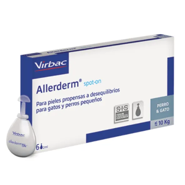 ALLERDERM Spot on 6 Pipetas 2 ml perros pequeños y gatos