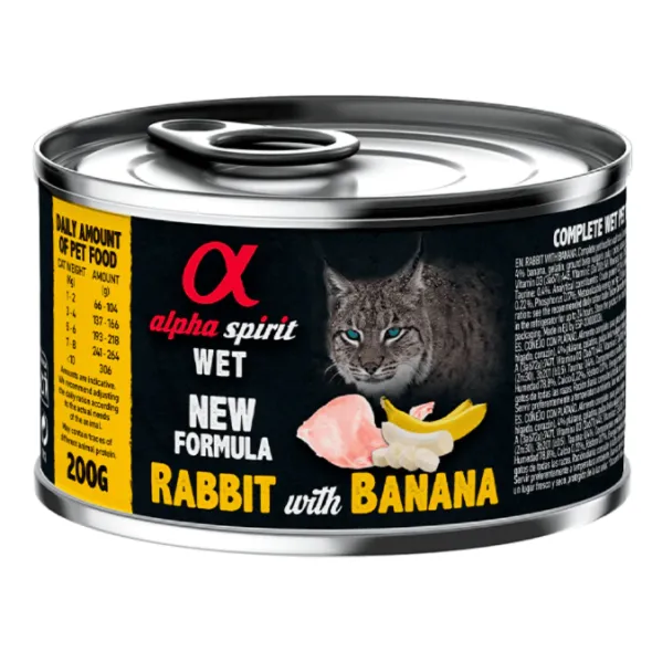 Alpha Spirit lata CONEJO gatos 6×200 g
