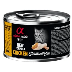 Alpha Spirit lata POLLO gatos esterilizados 6×200 g