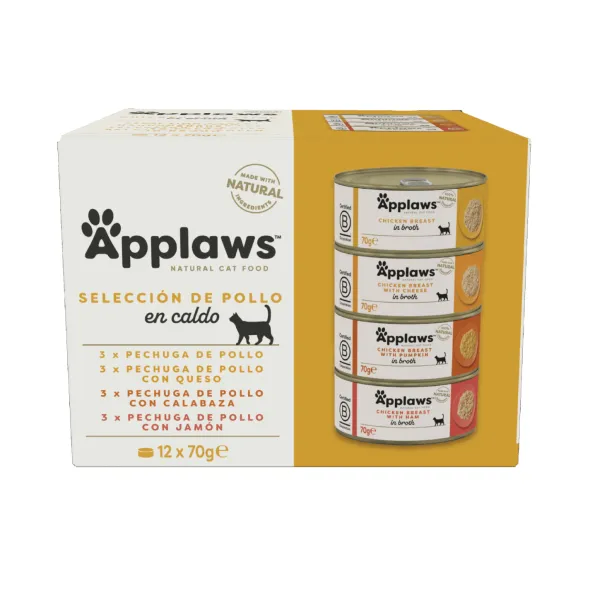 Applaws lata pollo Gatos adultos Multipack 12×70 g