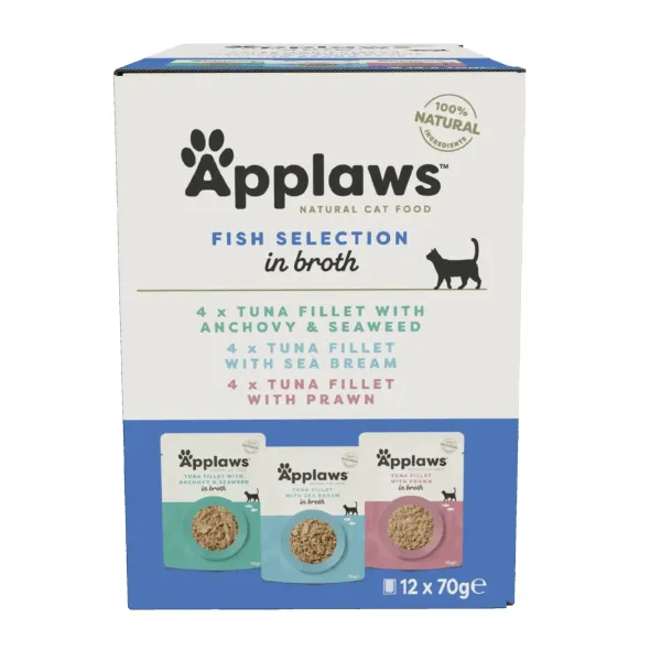 Applaws sobre CALDO PESCADO Gatos adultos Multipack 12×70 g