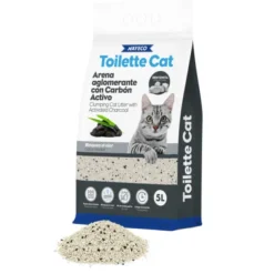 Arena aglomerante Bentonita Carbón Toilette Cat