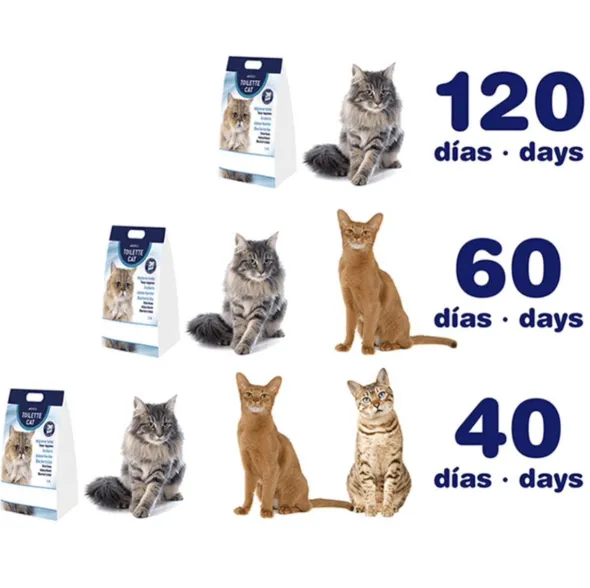 Arena sílice Toilette Cat gatos