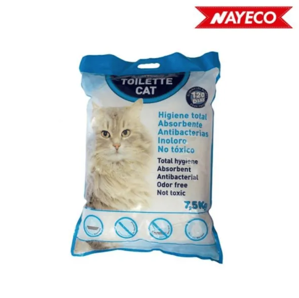Arena sílice Toilette Cat gatos