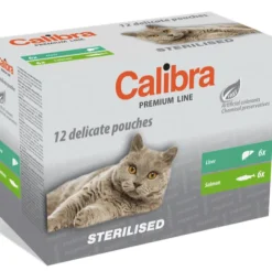 Calibra Cat sterilised premium line hígado y salmón 12×100 g gatos