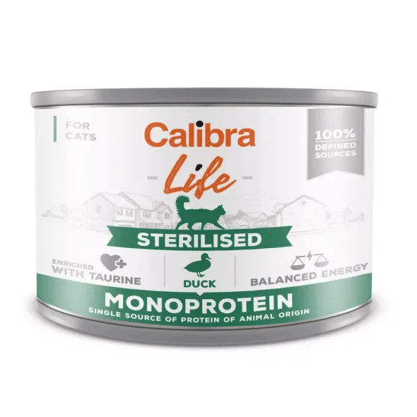 Calibra Life Sterilised PATO gatos 6x200g