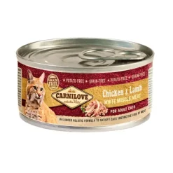 Carnilove gato pollo cordero lata 12×100 g