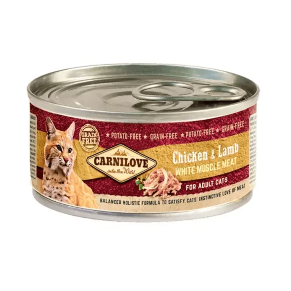 Carnilove gato pollo cordero lata 12×100 g