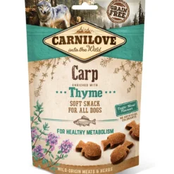 Carnilove soft snack semihúmedo carpa con tomillo para perros