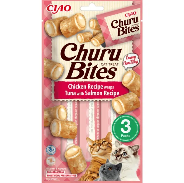 Churu cat bites ATÚN SALMÓN bocaditos para gatos 12x(3×10) g