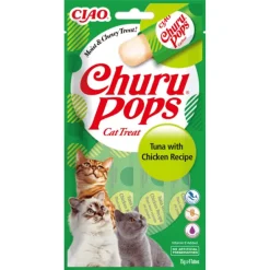 Churu cat POPS atún con pollo snacks en barritas gatos 12x(4×15) g