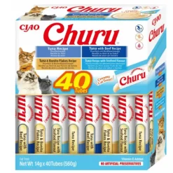 Churu cat variedades ATÚN MARISCO snacks crema para gatos