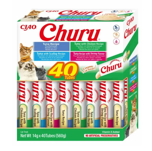 Churu cat variedades ATÚN snacks crema para gatos