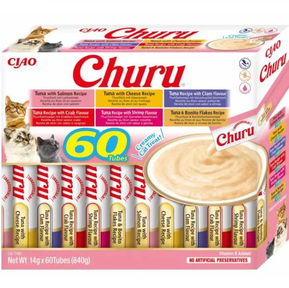 Churu cat variedades ATÚN snacks crema para gatos