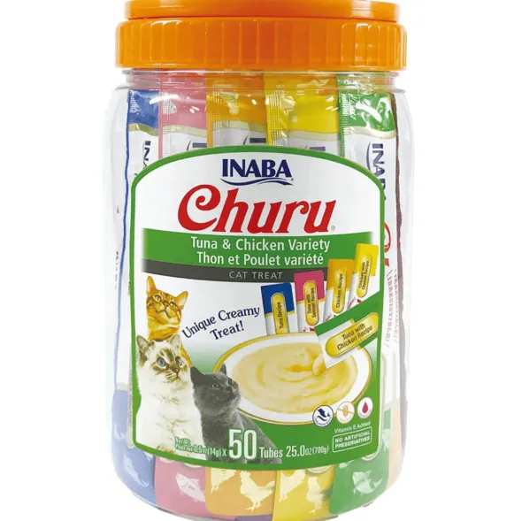 Churu cat variedades ATUN POLLO BOTE 50 snacks crema para gatos