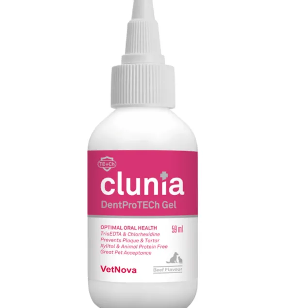 Clunia DentProTECh Gel dental perros gatos 59 ml