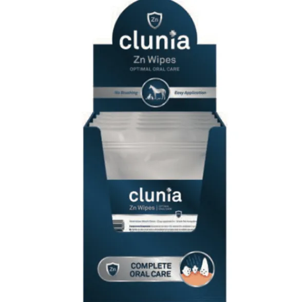 Clunia Zn WIPES mal aliento perros, gatos, caballos y exóticos 100 toallitas