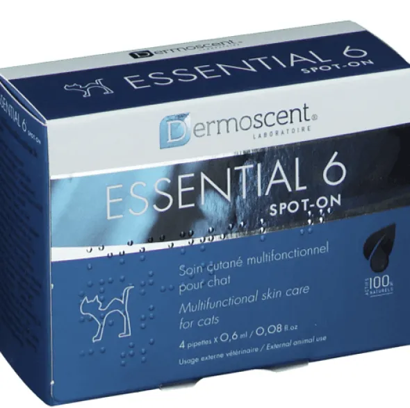 Dermoscent Essential 6 gatos 4 pip spot on 0,6 ml cuidado piel gatos