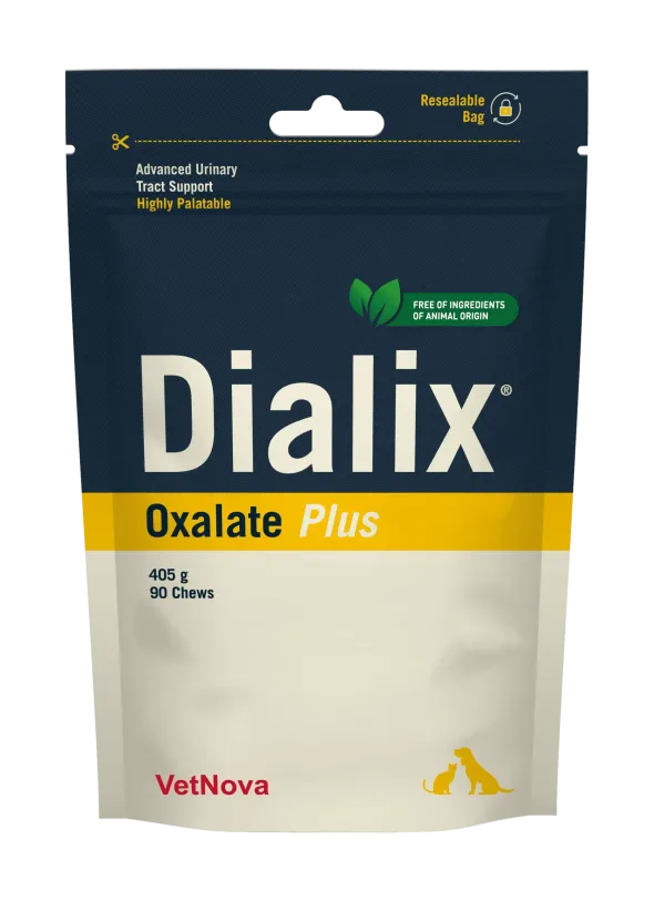 Dialix Oxalate Plus CHEWS veganos protección urinaria y renal para perros y gatos