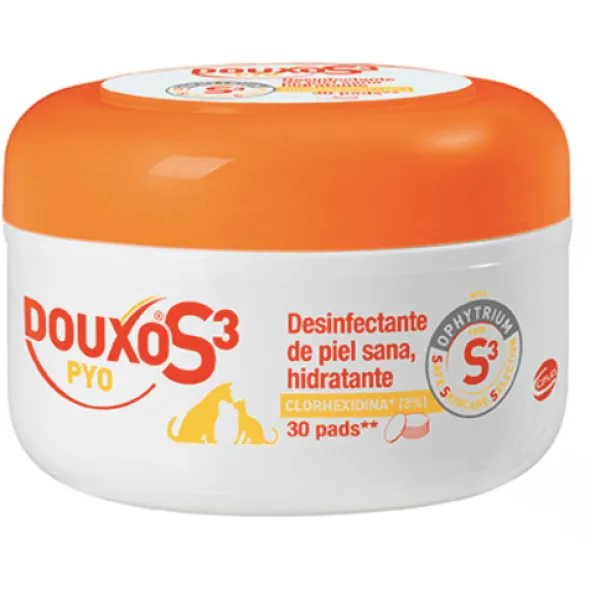 Douxo S3 PYO PADS 30 unidades clorhexidina perros y gatos