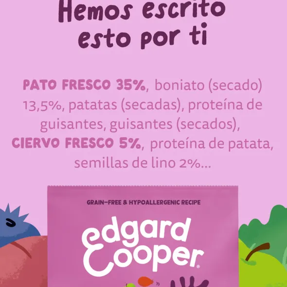 Edgard Cooper Venado y Pato de Corral Perro Adulto Pienso Natural Sin Cereales