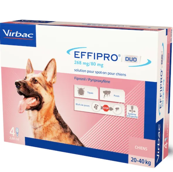 Effipro Duo perros grandes 20-40 kg 4 pipetas