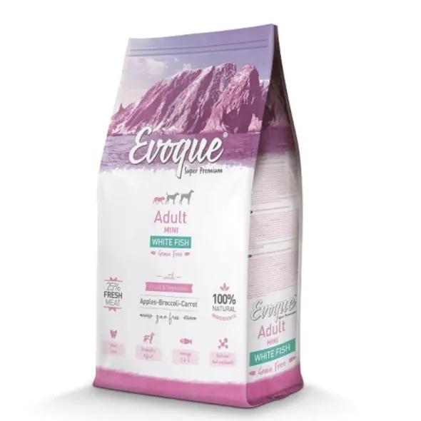 Evoque mini pescado blanco pienso sin cereales para perros adultos mini