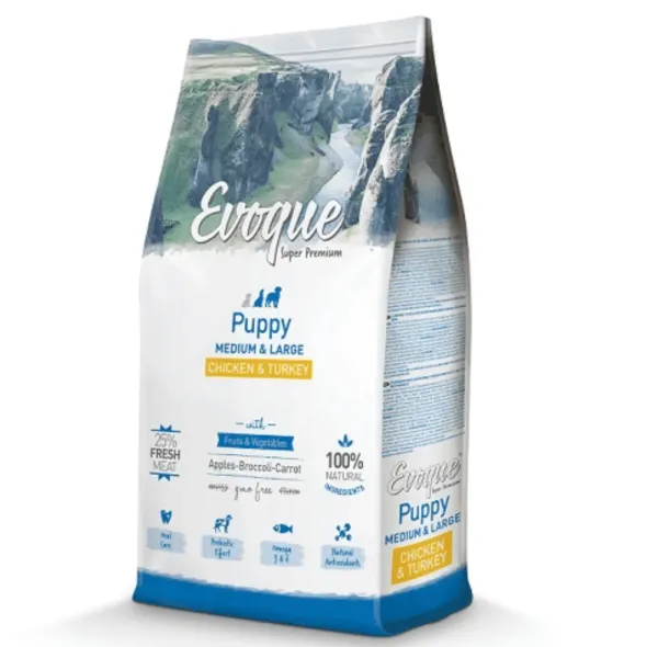 Evoque puppy pollo pavo perros medianos grandes