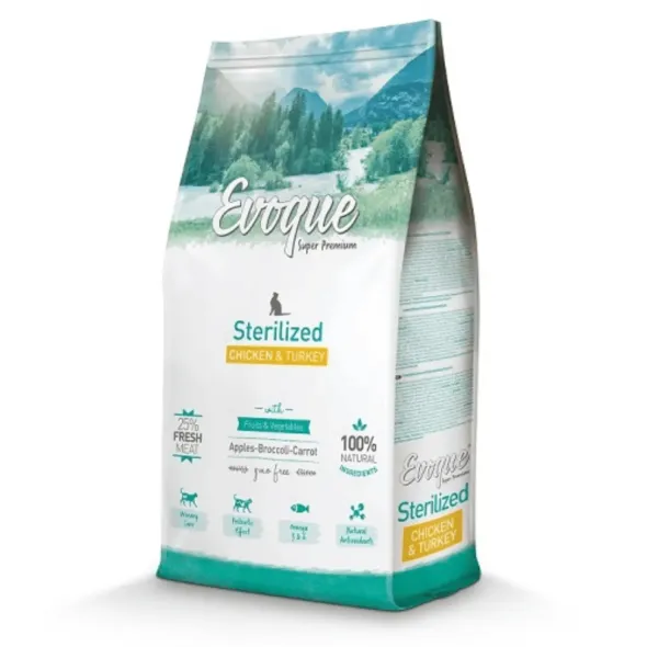 Evoque sterilized pollo pavo pienso para gatos esterlizados