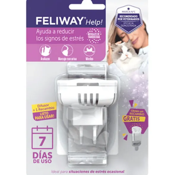 Feliway HELP gatos tranquilos 7 días difusor+recambio