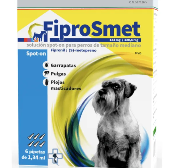 FIPROSMET perros medianos 6 pipetas 1,34 ml