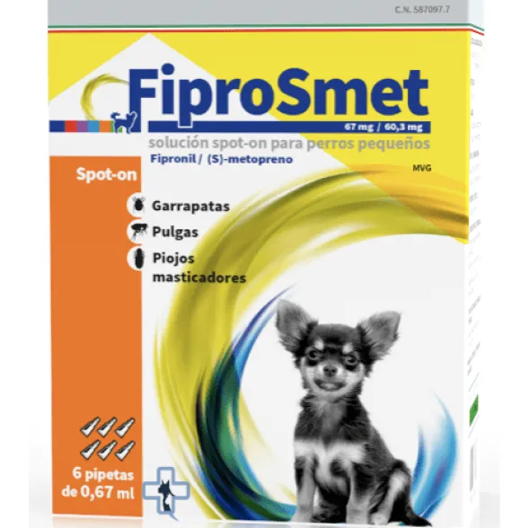 FIPROSMET perros pequeños 6 pipetas 0,67 ml