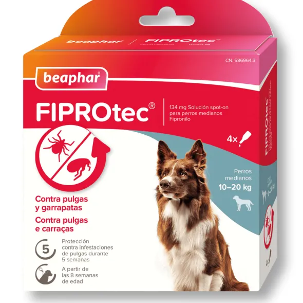 FIPROtec Pipetas Antiparasitarias Perros Beaphar 4 pipetas