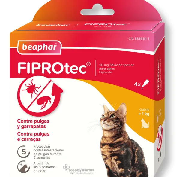 Fiprotec Spot on pipetas antiparasitarias gatos