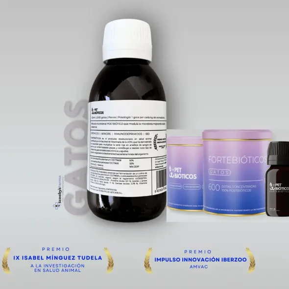 Fortebióticos gatos Probiótico líquido para flora intestinal y digestión 30 ml y 100 ml