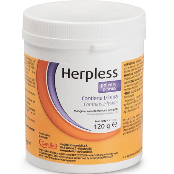 HERPLESS polvo Gripe gatos FHV-1 120 g