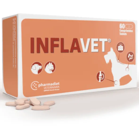 INFLAVET antiinflamatorio natural 60 comp perros gatos