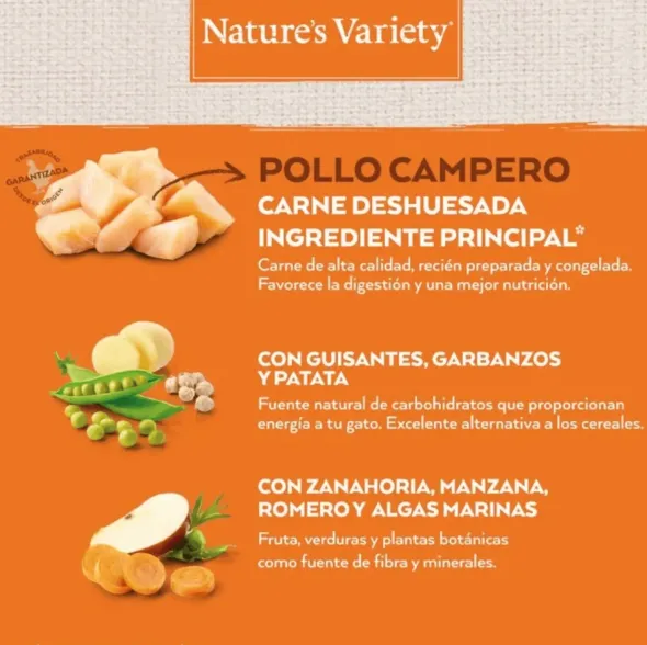 Nature´s Variety No Grain Pollo gatos esterilizados