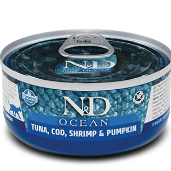 ND Ocean atún bacalao gambas calabaza gatos adultos