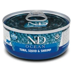 ND Ocean atún calamar gambas latas gatos adultos 24×70 g
