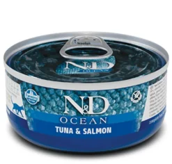 ND Ocean atún salmón lata gatos adultos 24×70 g