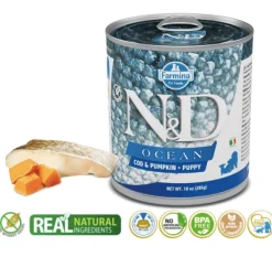 ND Ocean bacalao calabaza lata 6×285 g perros adultos