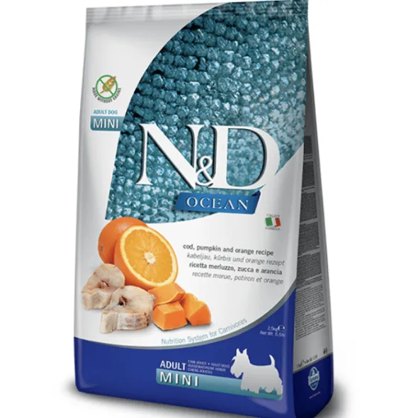 ND Ocean bacalao calabaza naranja perros adultos mini