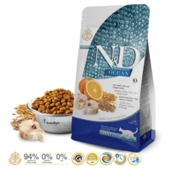 ND Ocean Bacalao Espelta Avena y Naranja gatos adultos